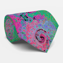 Roze en kalkgroene roovy Abstract Retro Swirl
