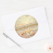 Roze en Karamel Tan Petunia Huwelijkszegel Ronde Sticker (Envelop)