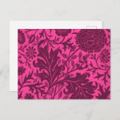   roze en kastanjebruin bloemmotief briefkaart (Voorkant / Achterkant)