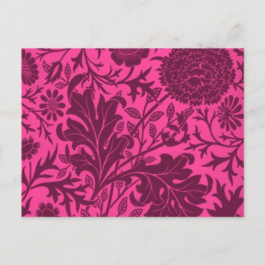   roze en kastanjebruin bloemmotief briefkaart (Voorkant)