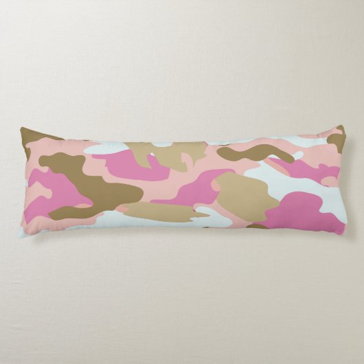 Roze en Khaki Lichaam Kussen (Voorkant)