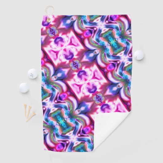 Roze en kleurrijk rapport met ruw glas golfhanddoek (Insitu)