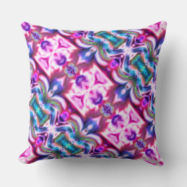 Roze en kleurrijk rapport met ruw glas kussen