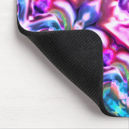 Roze en kleurrijk rapport met ruw glas muismat