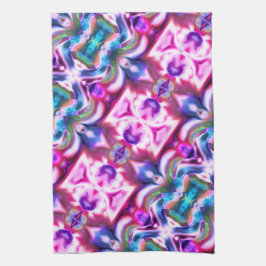 Roze en kleurrijke verstandhouding met ruwe glasst theedoek