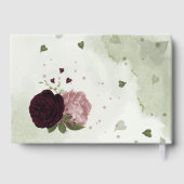 roze en kool bloemen groen gastenboek (Achterkant)