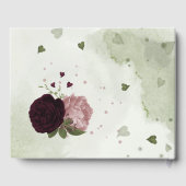 roze en kool bloemen groen gastenboek (Achterkant)