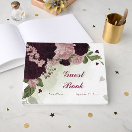 roze en kool bloemen groen gastenboek
