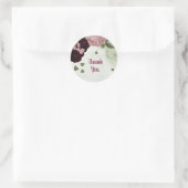 roze en kool bloemen groen ronde sticker (Tas)