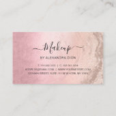 Roze en kopergoud roos glitter make-up artiest afsprakenkaartje (Achterkant)