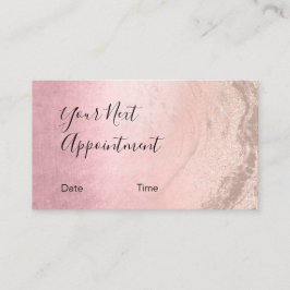 Roze en kopergoud roos glitter make-up artiest afsprakenkaartje