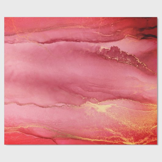 Roze en Koraal Abstract Verpakkingsdocument Cadeaupapier (Vlak)
