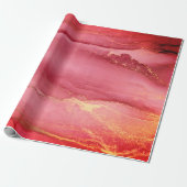 Roze en Koraal Abstract Verpakkingsdocument Cadeaupapier (Uitgerold)