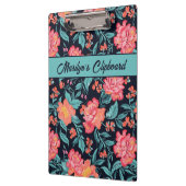 Roze en koraal bloemen gepersonaliseerd klembord (Links)