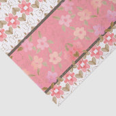 Roze en koraal bloemontwerp tissuepapier (Detail)