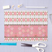 Roze en koraal bloemontwerp tissuepapier (Craft)