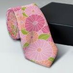 Roze en koraal Bloempatroon - Modern Bold Stropdas<br><div class="desc">Helder voorjaar bloemontwerp. Roze groen en koraal</div>