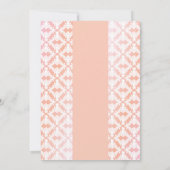 Roze en koraal Damask Simple Wedding Kaart (Achterkant)