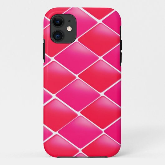 Roze en koraal diamantpatroon Case-Mate iPhone case (Achterkant)