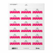 Roze en koraal diamantpatroon etiket (Full Sheet)