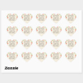 Roze en koraal hart sticker (Vel)