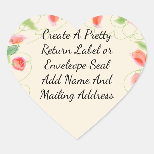 Roze en koraal hart sticker (Voorkant)