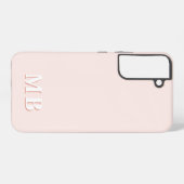 Roze en koraal | Minimummonogram modern Initiaal Samsung Galaxy Hoesje (Achterkant horizontaal)