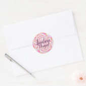 Roze en Koraal Monogram Naam Ronde Sticker (Envelop)