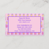 Roze en koraal nagellak ontwerp visitekaartje (Achterkant)