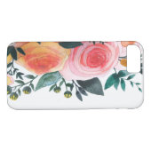 Roze en koraal Roos iPhone 7 Hoesje (Achterkant (Horizontaal))