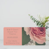 Roze en koraal Roos Kaart (Staand voorkant)