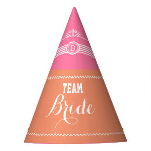 Roze en koraal Team Bruid feesthoed Feesthoedjes