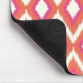 Roze en koraal Tribal Ikat Muismat (Hoek)