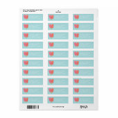 Roze en koraal zomerreces Adres Etiket (Full Sheet)