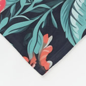 Roze en koraalbloemen fleece deken (Hoek)