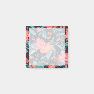 Roze en koraalbloemen post-it® notes