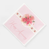 Roze en koraallegant servet (Hoek)