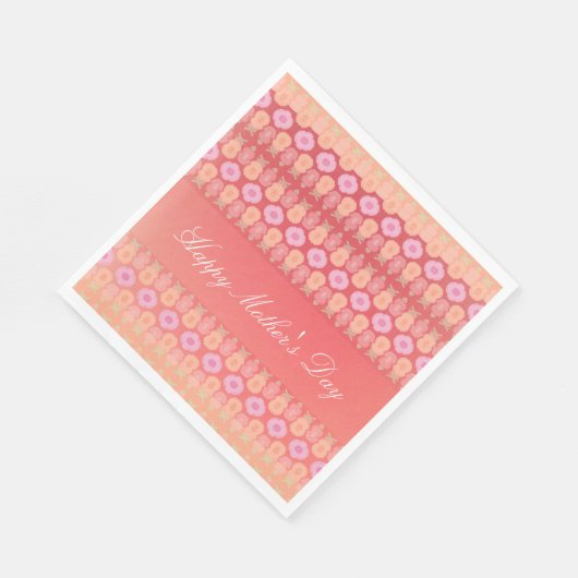 Roze en koraalmoerdpapier luiers servet (Hoek)