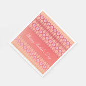 Roze en koraalrode Moederdag papieren servetten (Hoek)