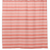  roze en koraalstreeppatroon douchegordijn (Voorkant)