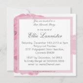 Roze en Lace Bat Mitzvah Uitnodiging (Achterkant)