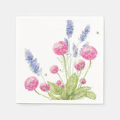 Roze en lavendel bloemen cocktail servetten (Voorkant)