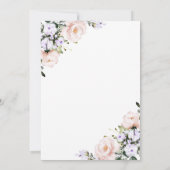 Roze en Lavendel Bloemen Doop Goud Lijst Kaart (Achterkant)