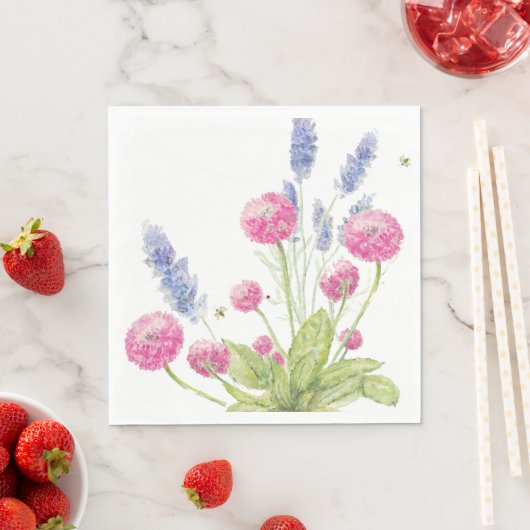 Roze en Lavendel Bloemen Luncheon servetten (Insitu)