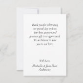 Roze en Lavendel Bloemen Waterverf Bruiloft Bedankkaart (Achterkant)