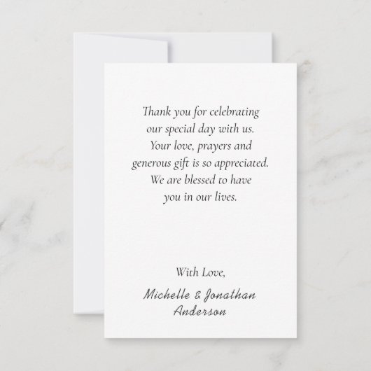 Roze en Lavendel Bloemen Waterverf Bruiloft Bedankkaart (Achterkant)