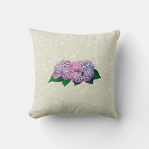 Roze en lavendel hydrangea kussen