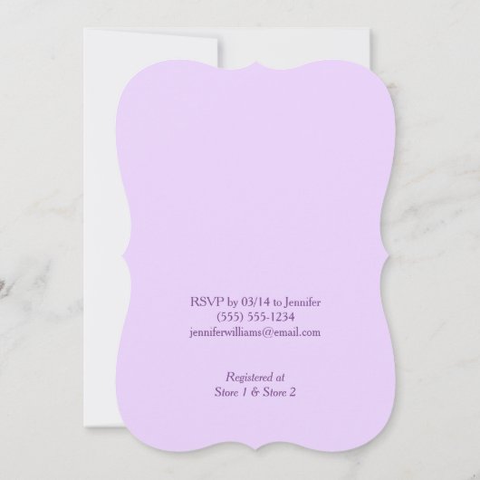 Roze en lavendel Paarse; Uil Baby shower Kaart (Achterkant)