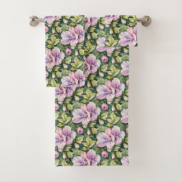 Roze en lavendel zoete erwten bad handdoek