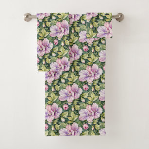 Roze en lavendel zoete erwten bad handdoek